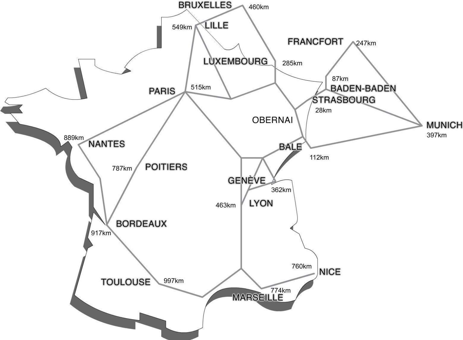 Carte routière en direction de Obernai Hôtel au centre d'Obernai sur la Route des Vins d'Alsace